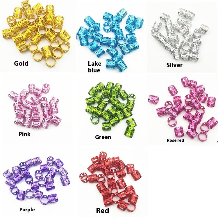 Hair Bead Ring Clips Set for Hair Braiding and Styling – Multiple Colors