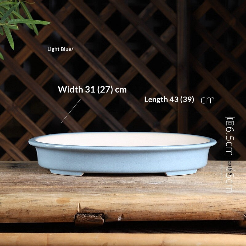 Portable Oval Yixing Clay Flower Pot for Home & Garden
