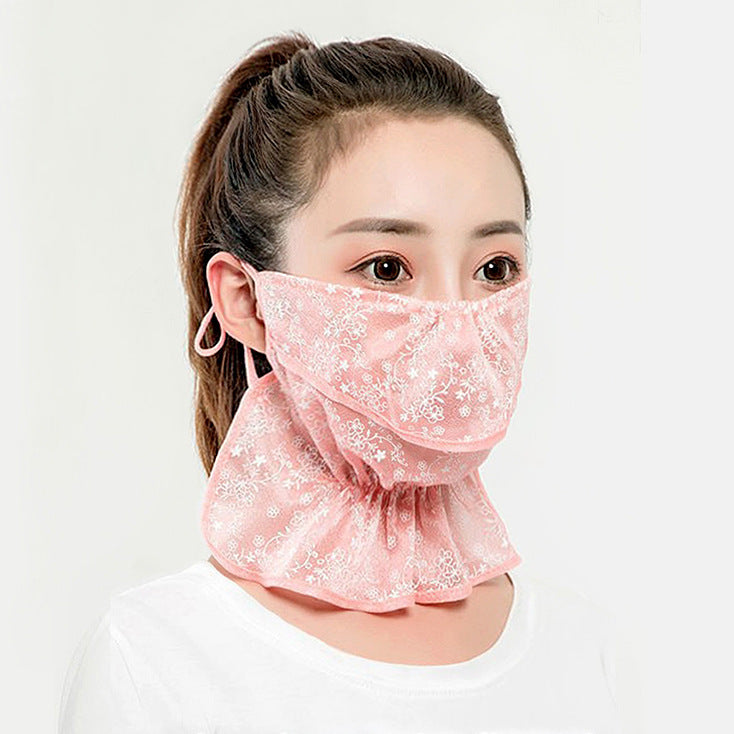 Outdoor Sun Protection Mask Breathable Ice Silk Neck Cover UV Dustproof Face Mask