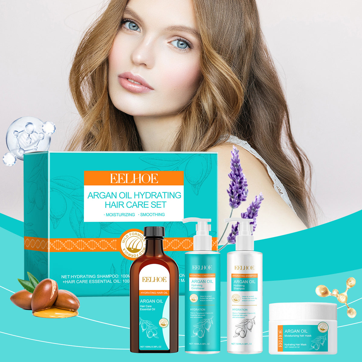 Morocco Nuts Oil Hair Care Set with Shampoo, Conditioner & Hair Mask