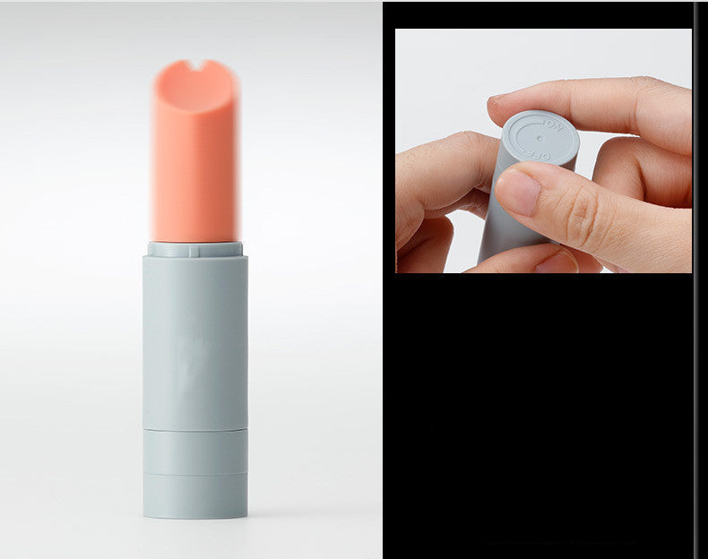 Lipstick Holder Silicone Lip Balm Dispenser with Vibrating Rod - Light Gray, Black, White