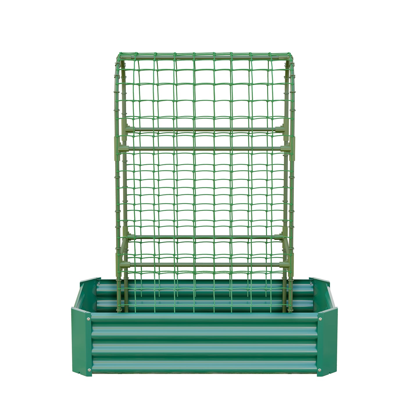 2-in-1 Raised Garden Bed with 59" Tall Trellis - Green