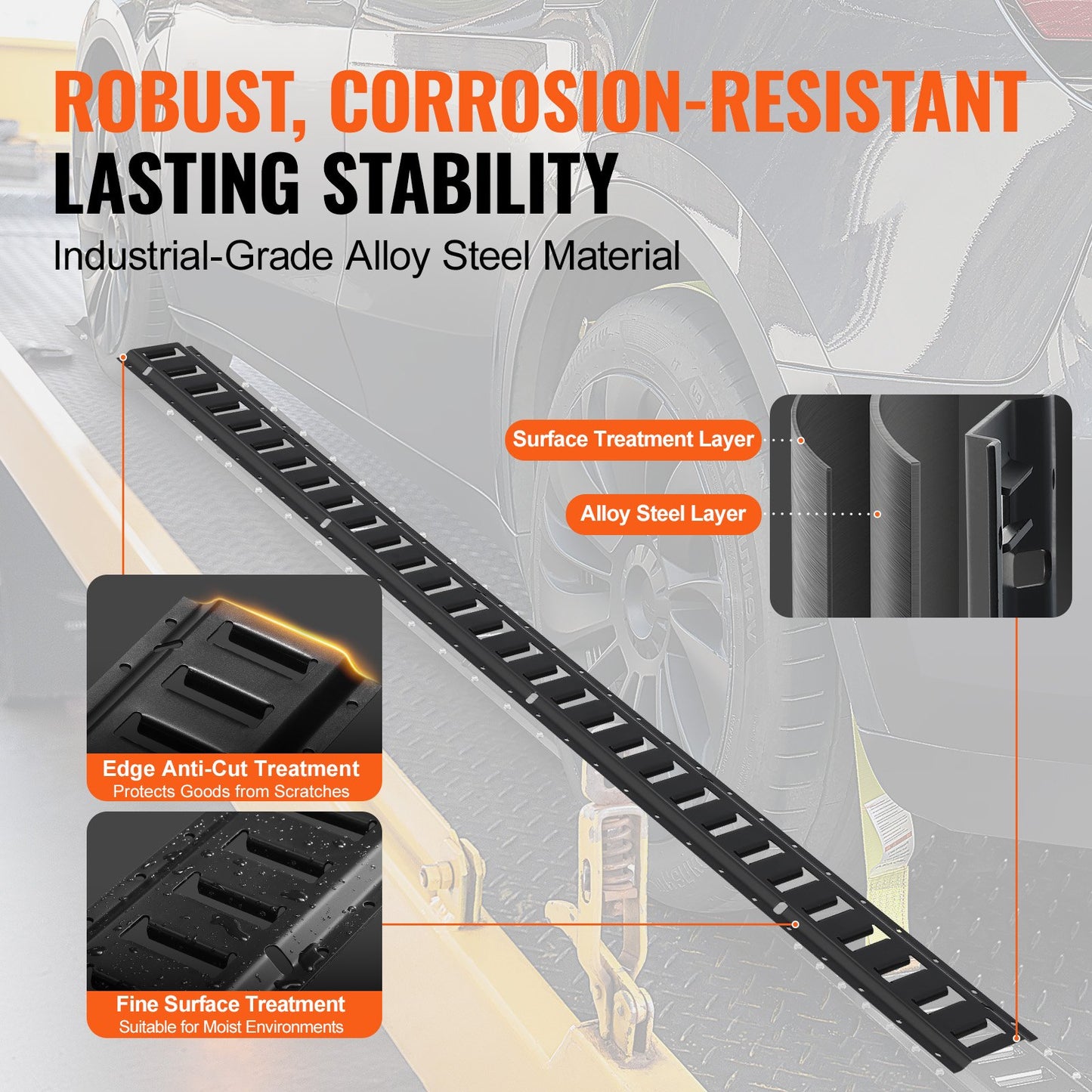 Heavy Duty E-Track Tie Down Rail Kit - 5ft Steel Rails for Cargo Securement, 4 Pack, Black