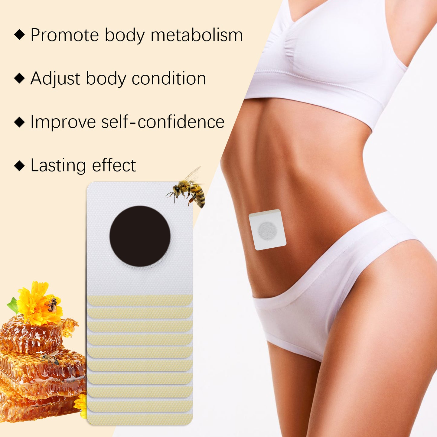 Bee Venom Tummy Slimming Patches - Natural Firming & Sculpting Body Treatment