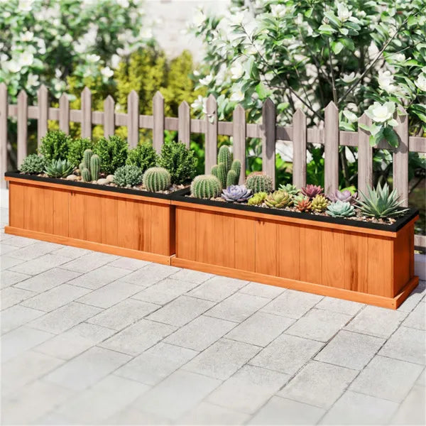 Detachable Pine Planter Box for Herbs, Flowers & Vegetables - 40" x 12.5" x 12"