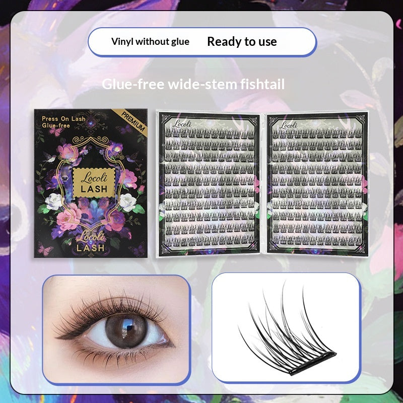 Self-Adhesive False Eyelashes 200 Clusters Black Tipped - Multiple Styles
