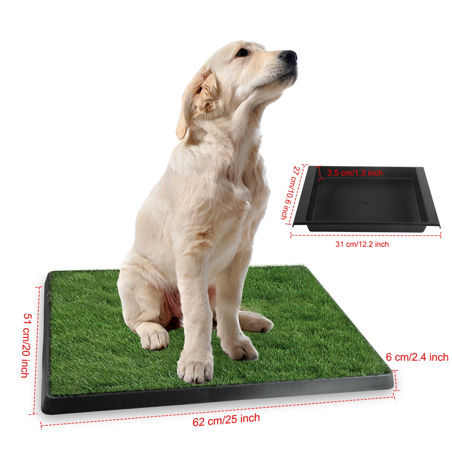 Artificial Grass Dog Potty Pad for Indoor & Outdoor Training - Small & Medium Pets