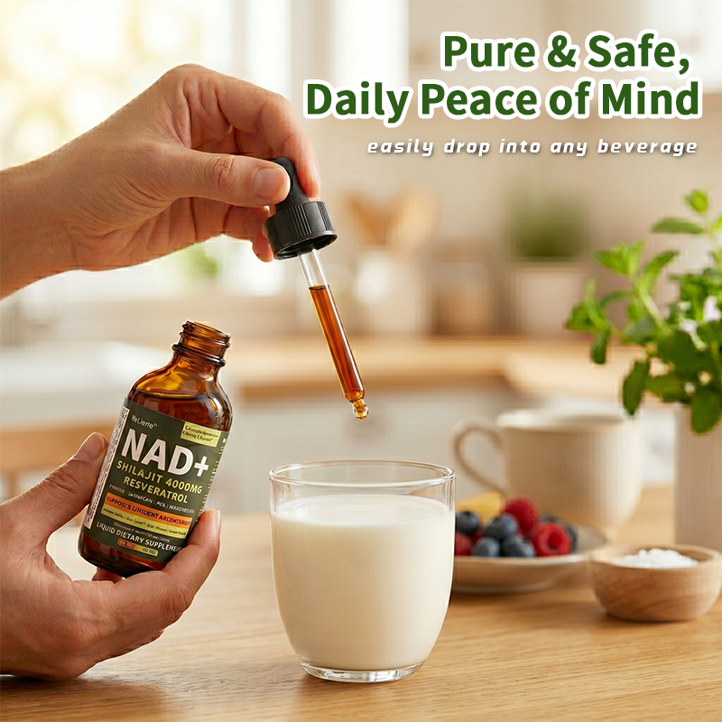 NAD+ Shilajit Liquid Drops with Resveratrol - 60mL Blueberry Supplement