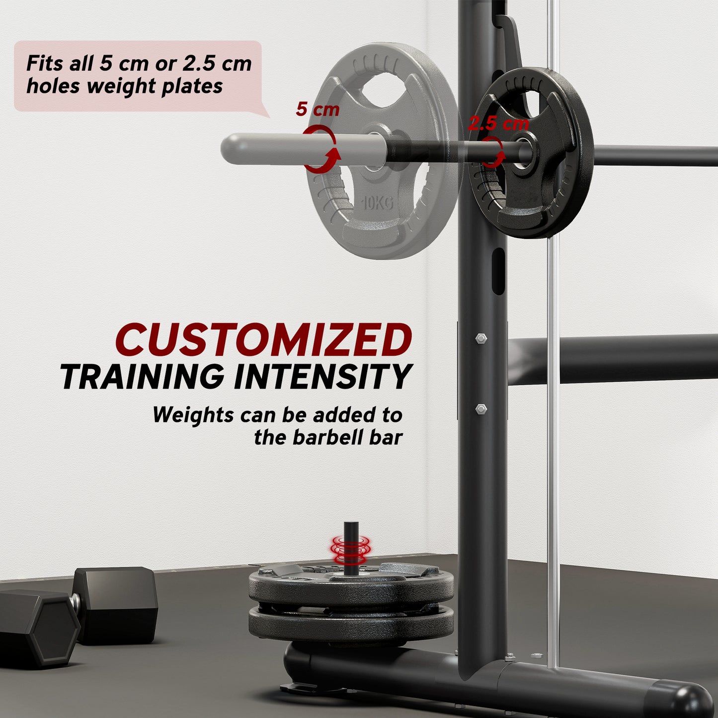 Adjustable Squat Rack with Pull-Up Bar & Barbell Holder - Black