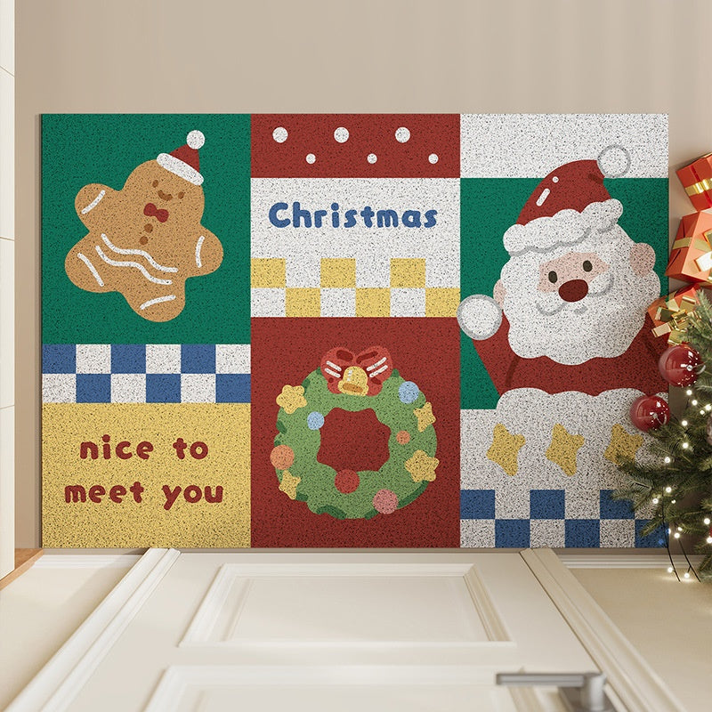 Christmas Door Mat - Mud Earth Removing Decorative Entrance Rug