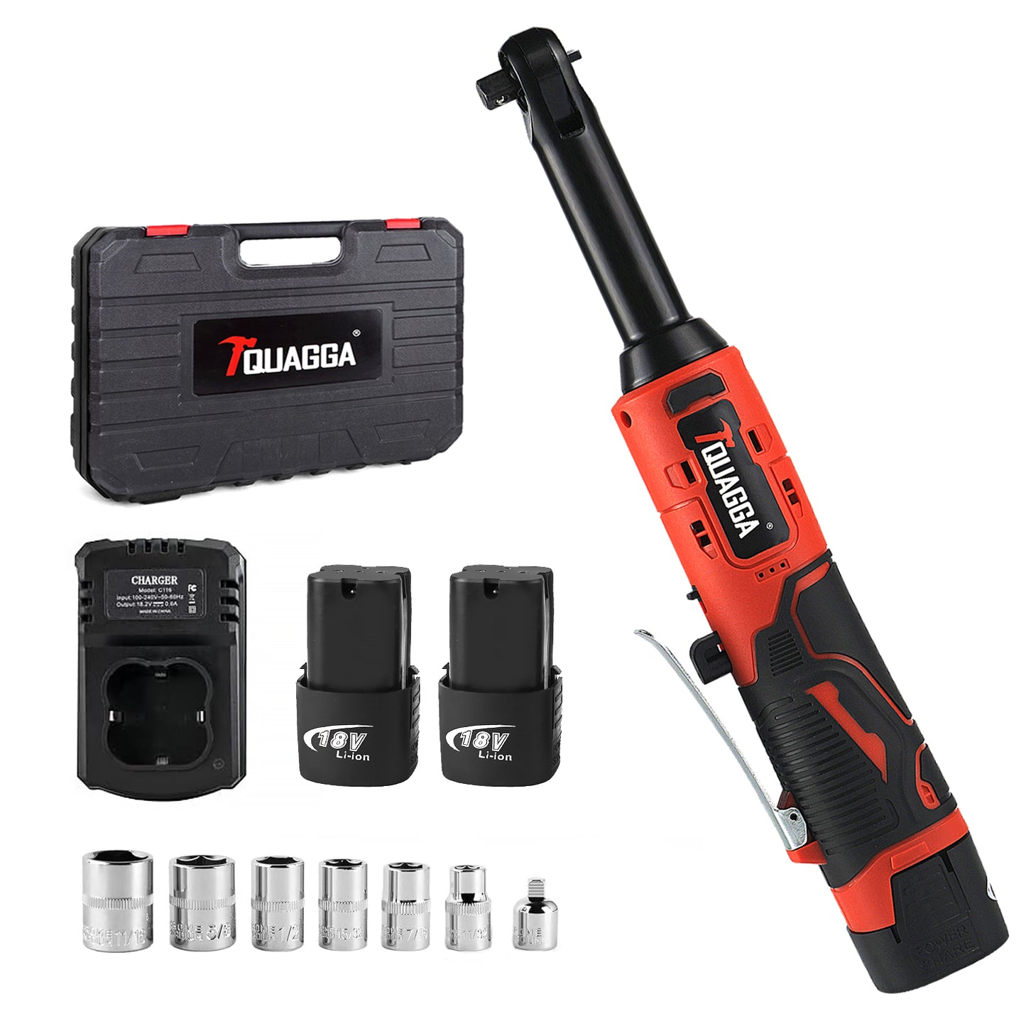 18V Cordless Electric Ratchet Wrench Set with Extended Neck for Automotive Repairs