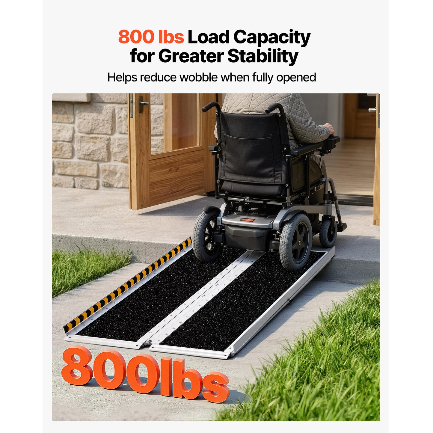 5FT Non-Slip Aluminum Folding Wheelchair Ramp for Home & Access - 800 lbs Capacity