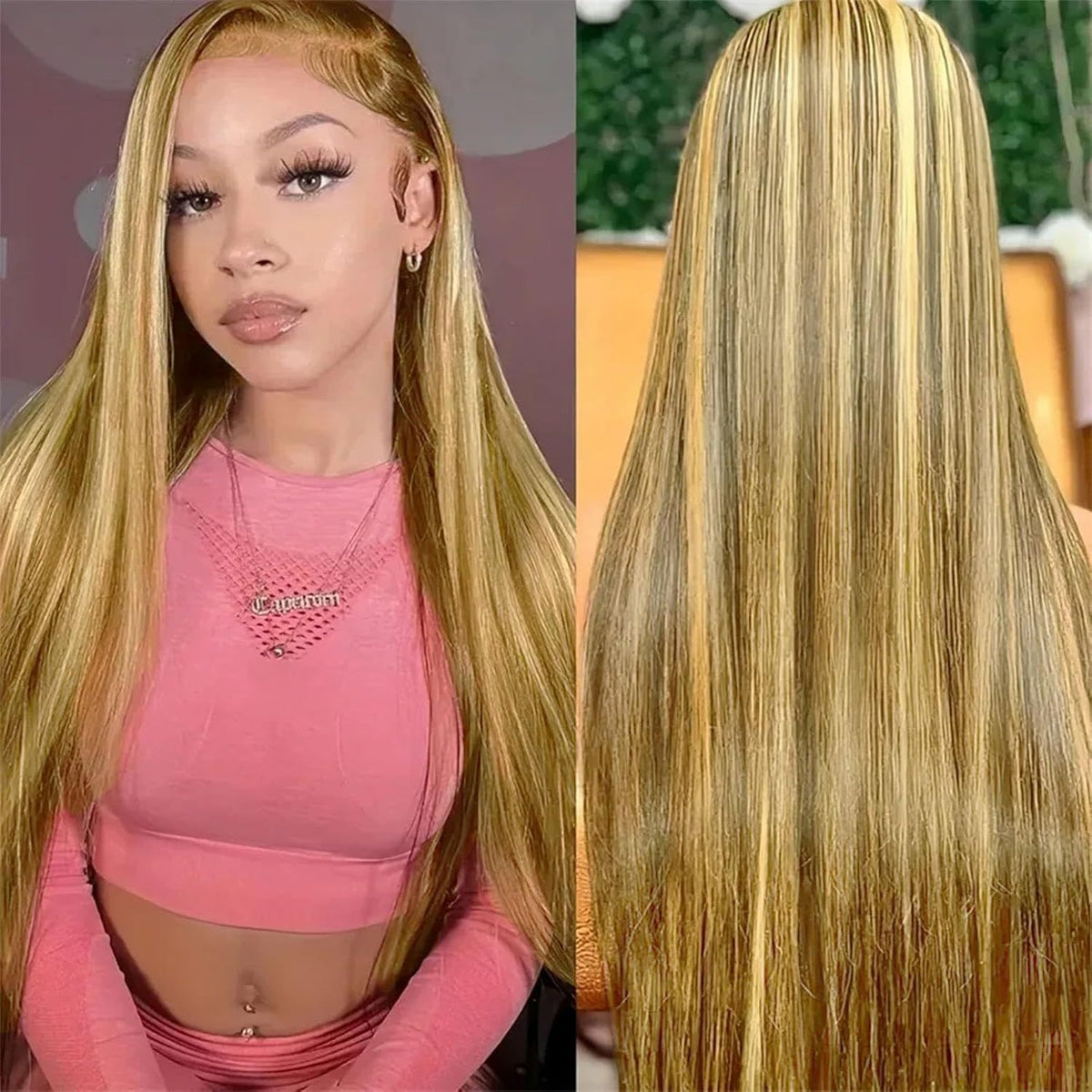 Long Straight Lace Wig 13x4 Synthetic Hair for Women - Black & Color Variants