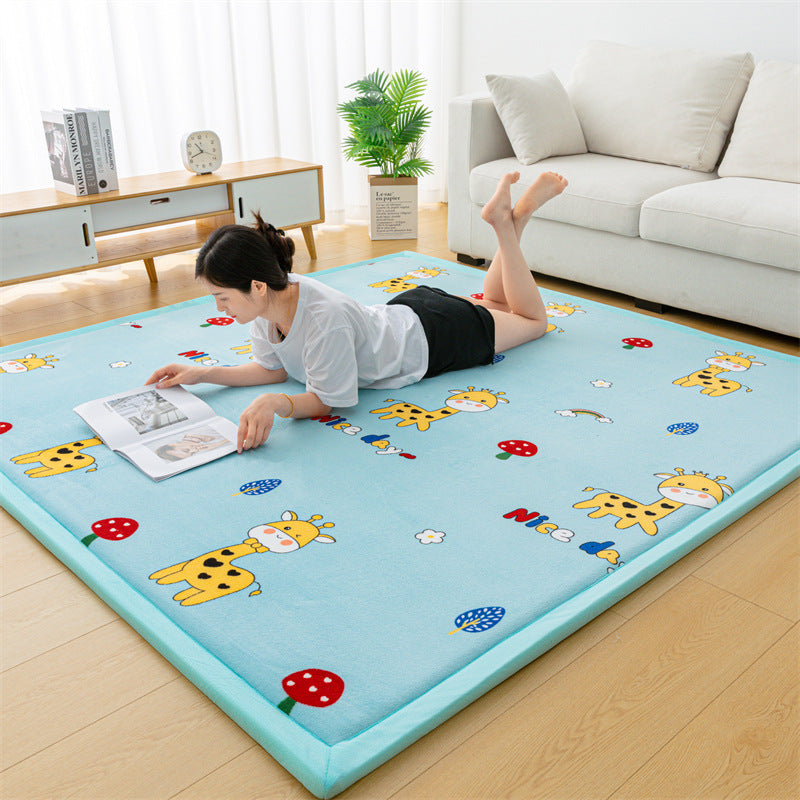 Children's Thick Coral Fleece Rug - Soft Playroom Carpet for Kids