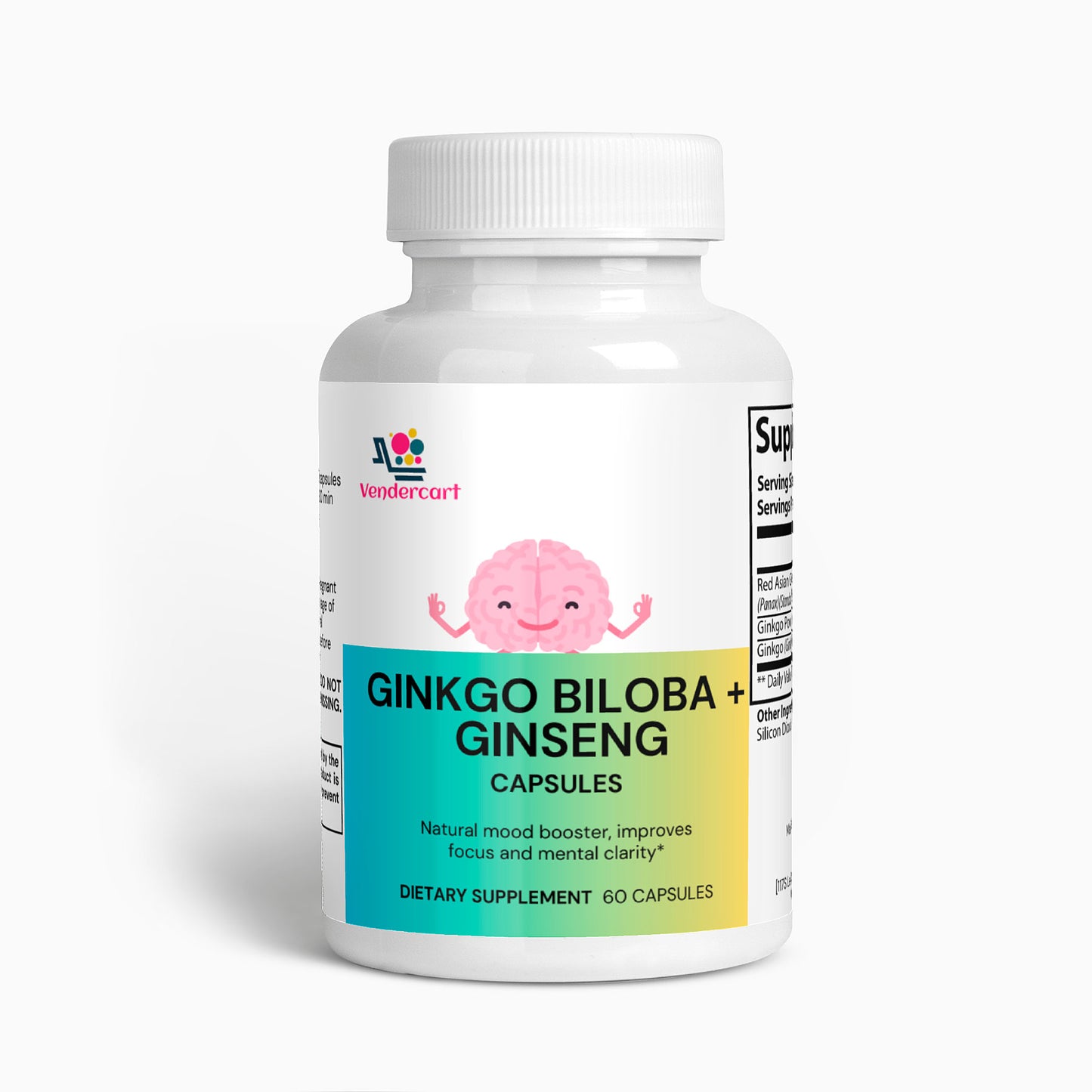 Ginkgo Biloba and Ginseng Supplement - 60 Capsules for Cognitive Support