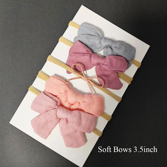 Baby Bow Tie Hair Hoop Headband Set - 5 Pack
