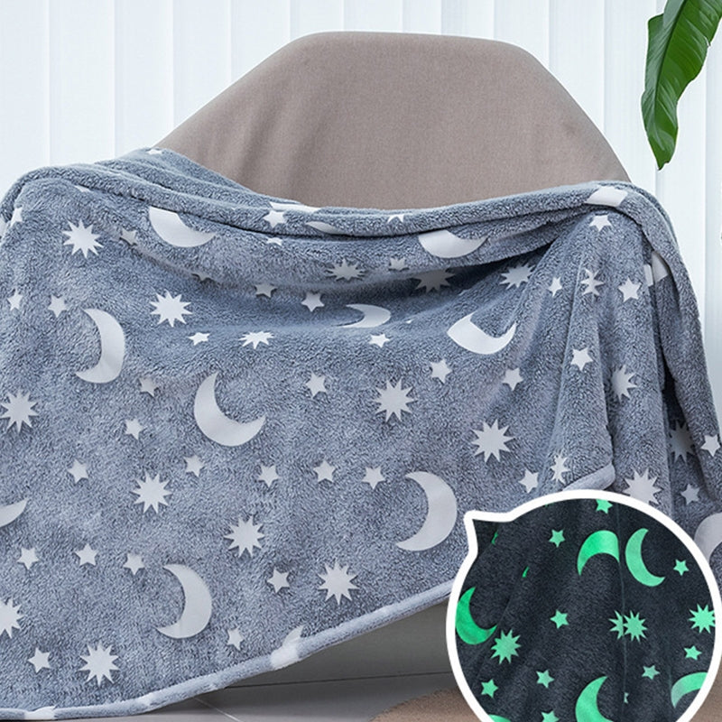 Double Sided Flannel Glow-in-the-Dark Blanket Fluorescent Bedding Set - Multiple Colors