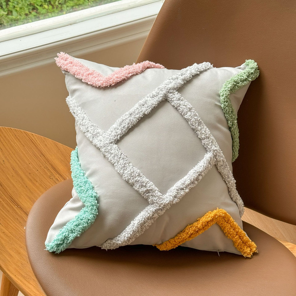 Bohemian Striped Tufted Pillow Cover 45x45cm - Light Luxury Home Decor
