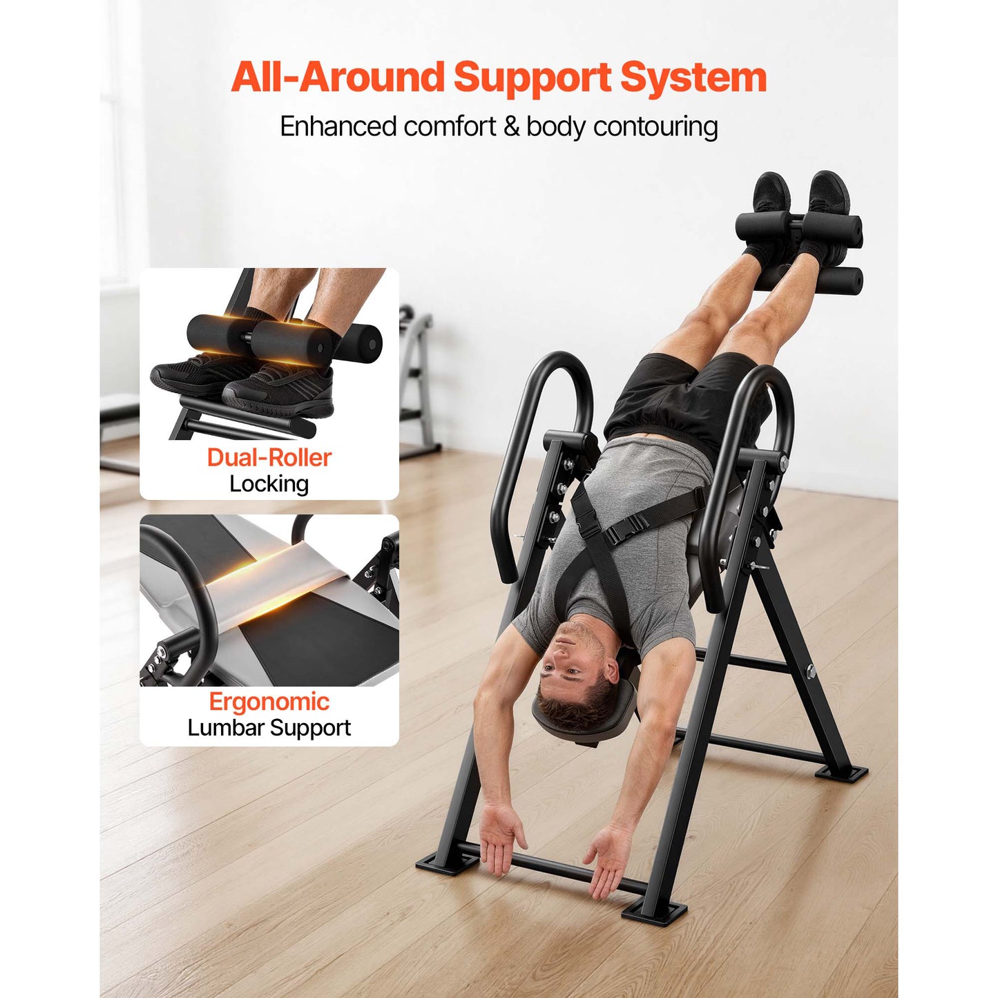 Heavy Duty Inversion Table for Back Neck Shoulder Knees Support 300 Lb Capacity