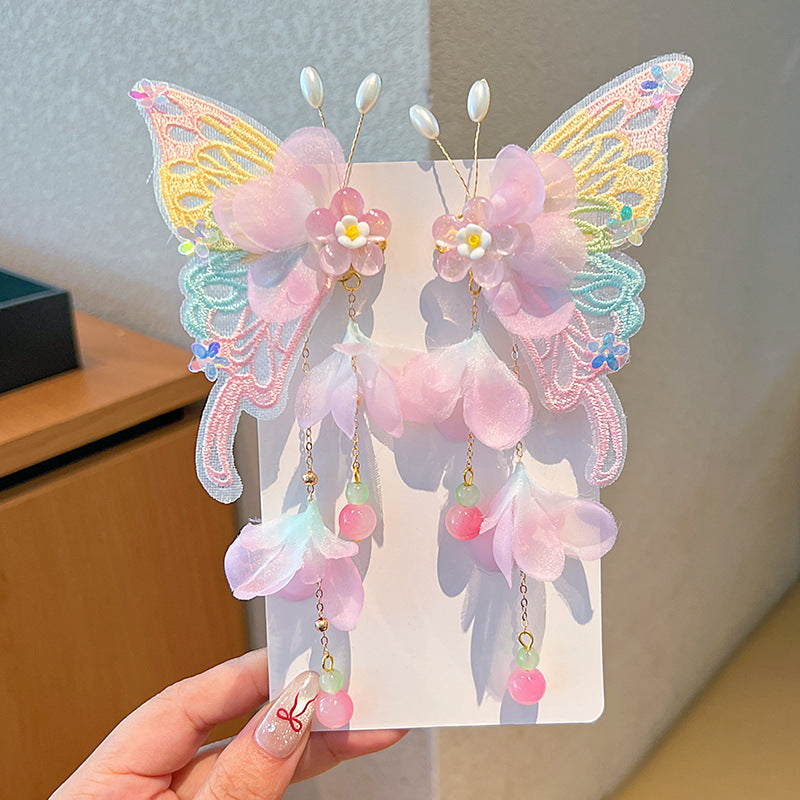 Large Butterfly Hair Clip Silk Flower Hair Accessory for Women