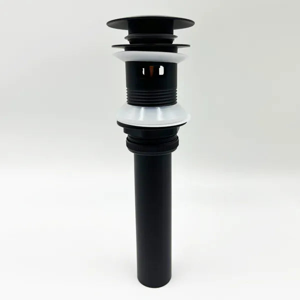 Bathroom Sink Drain with Overflow - Stainless Steel Pop-Up Stopper for Vessel Sinks