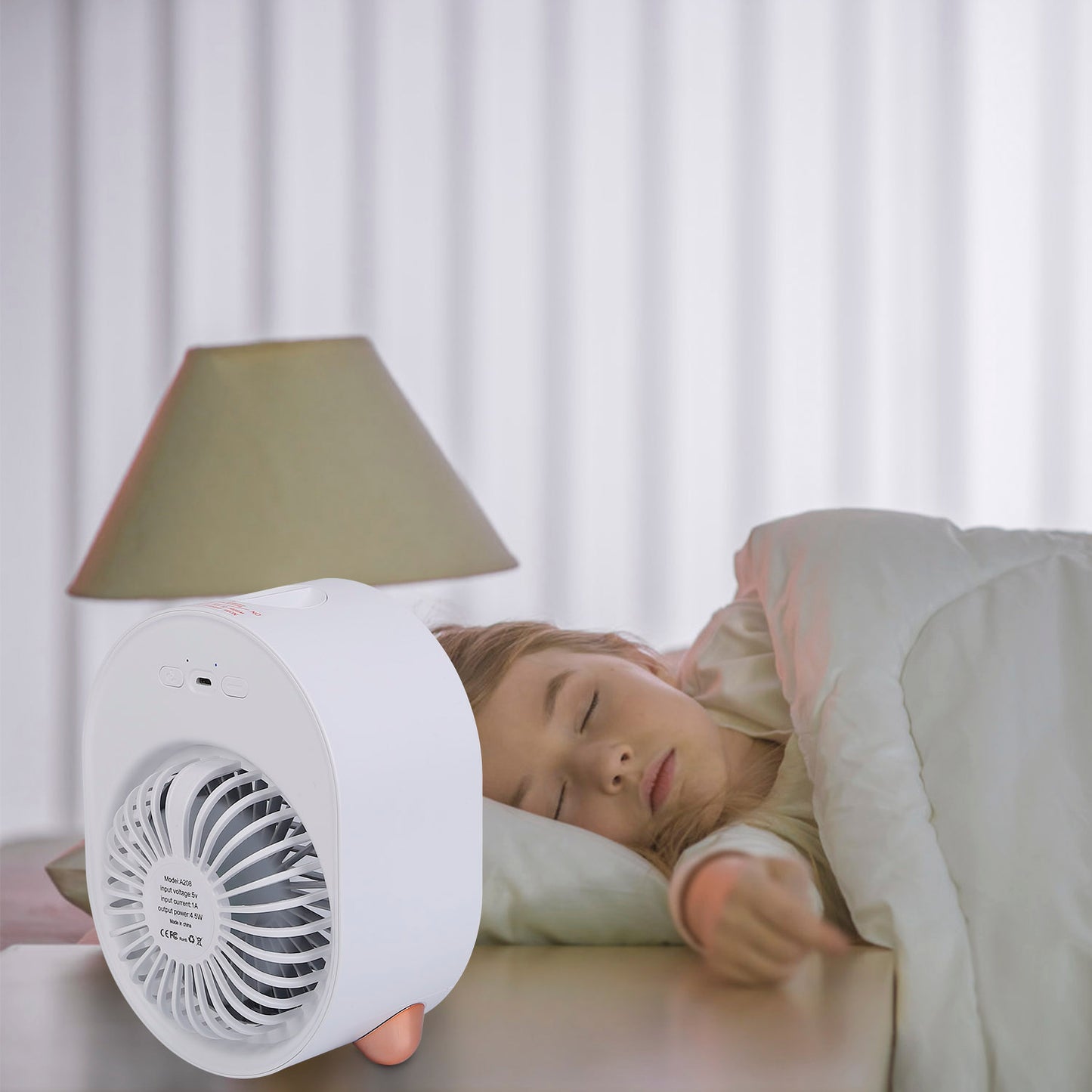 Portable Mini Desktop Air Conditioner Fan with USB Rechargeable Humidifier
