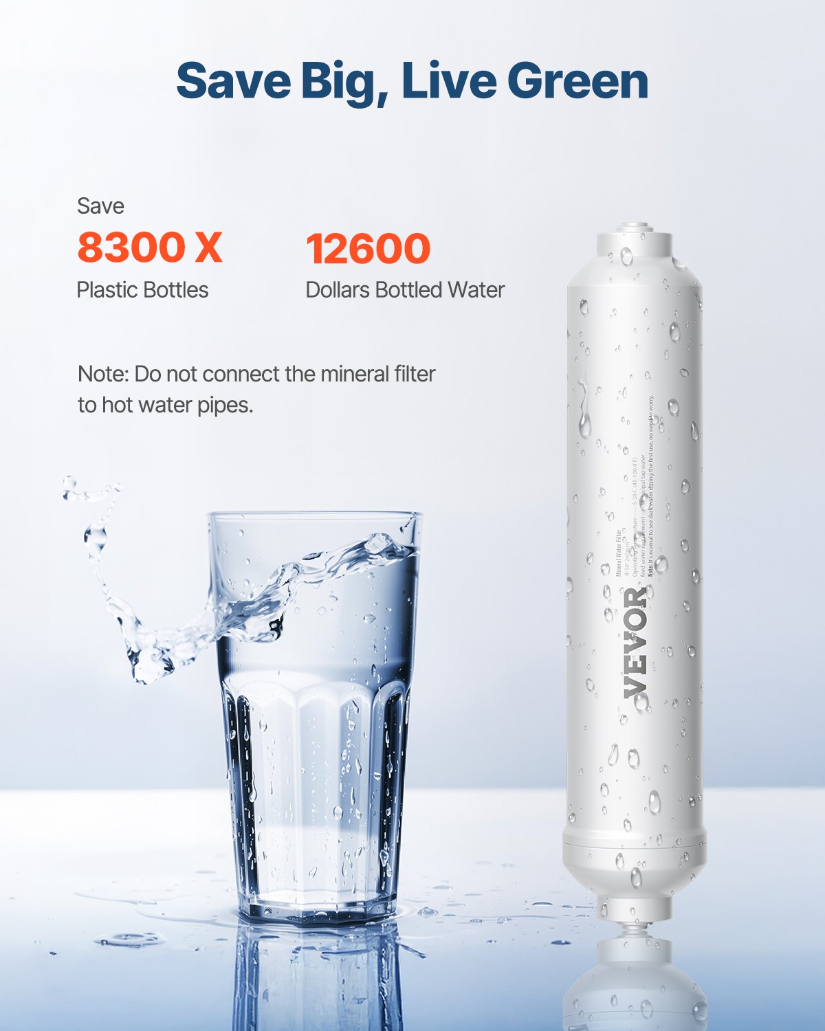 Replacement Mineral Filter for Under Sink Water Filter System - 1100 Gallons