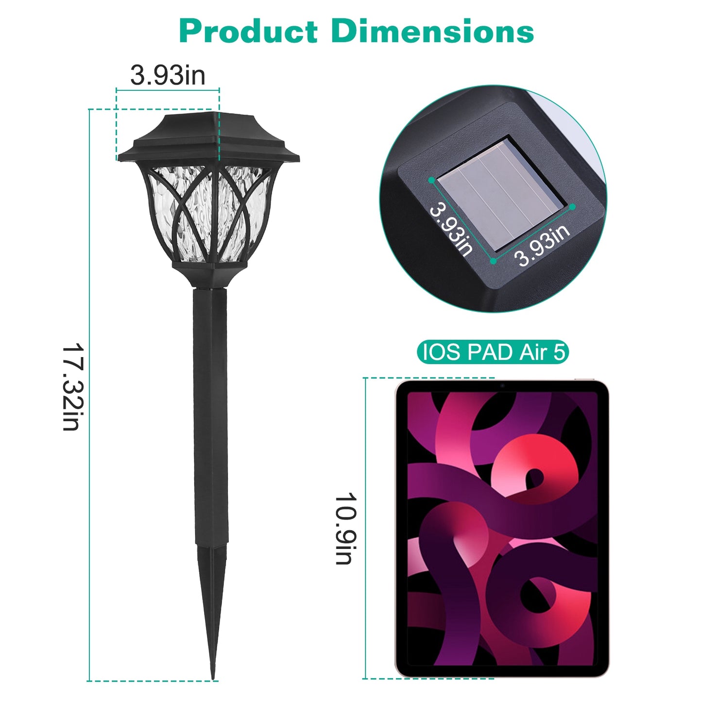 6 Pack Solar Powered Outdoor Pathway Lights Waterproof Landscape Garden Lamps