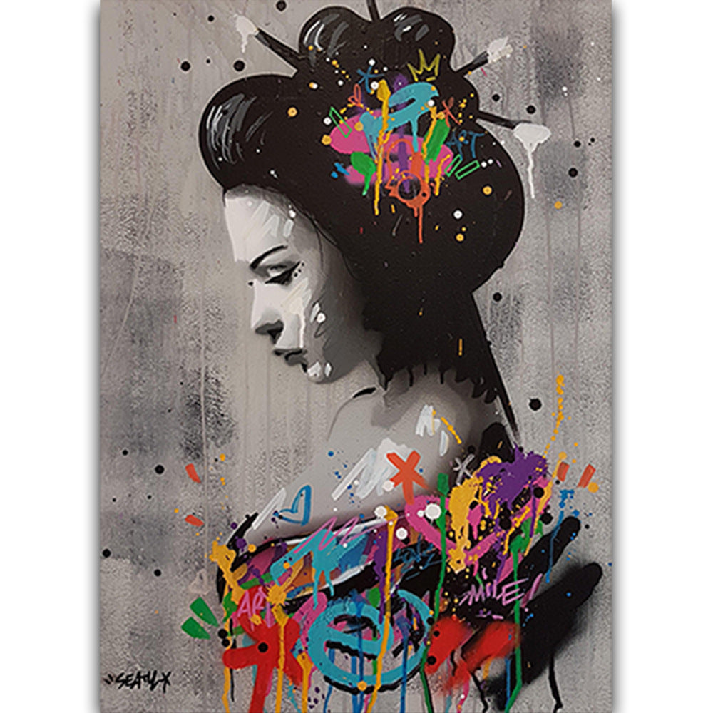 Street Graffiti Character Canvas Wall Art - Modern Oil Painting, Multiple Sizes