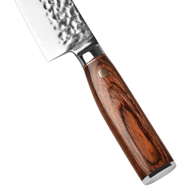 Damascus Steel Kitchen Chopping Knife with Wooden Handle
