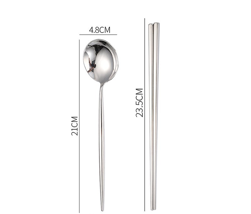 Nordic Style 304 Stainless Steel Western Flatware Set - Knife Fork Spoon Chopsticks
