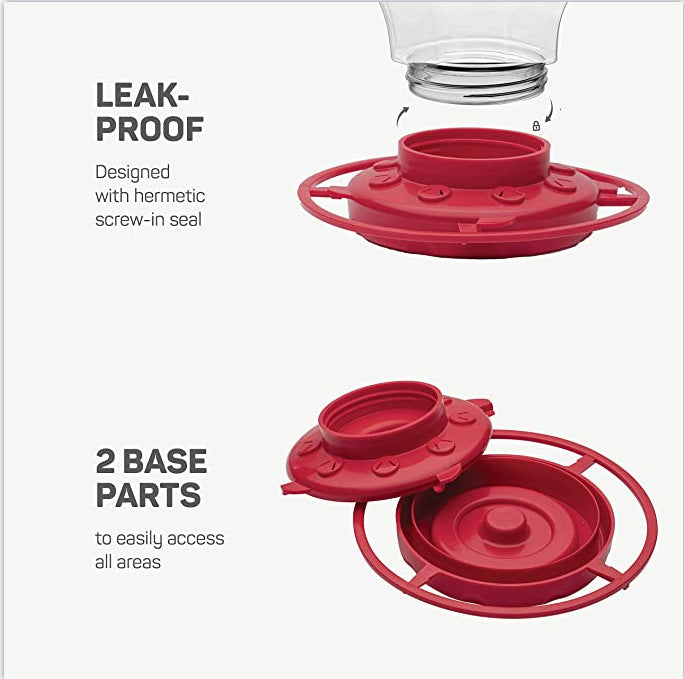 Bird Water Drinker - Red Plastic Waterer for Bird Cages