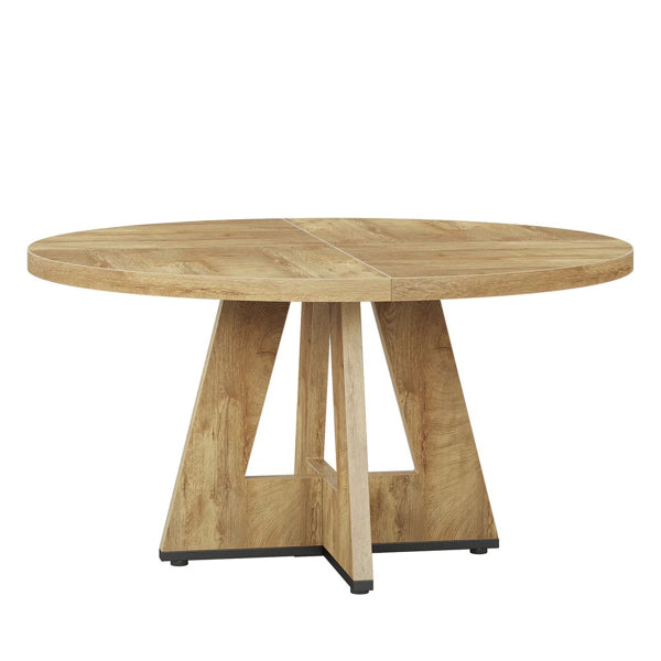 Round Dining Table - Rustic Wooden Design, 47-Inch Top