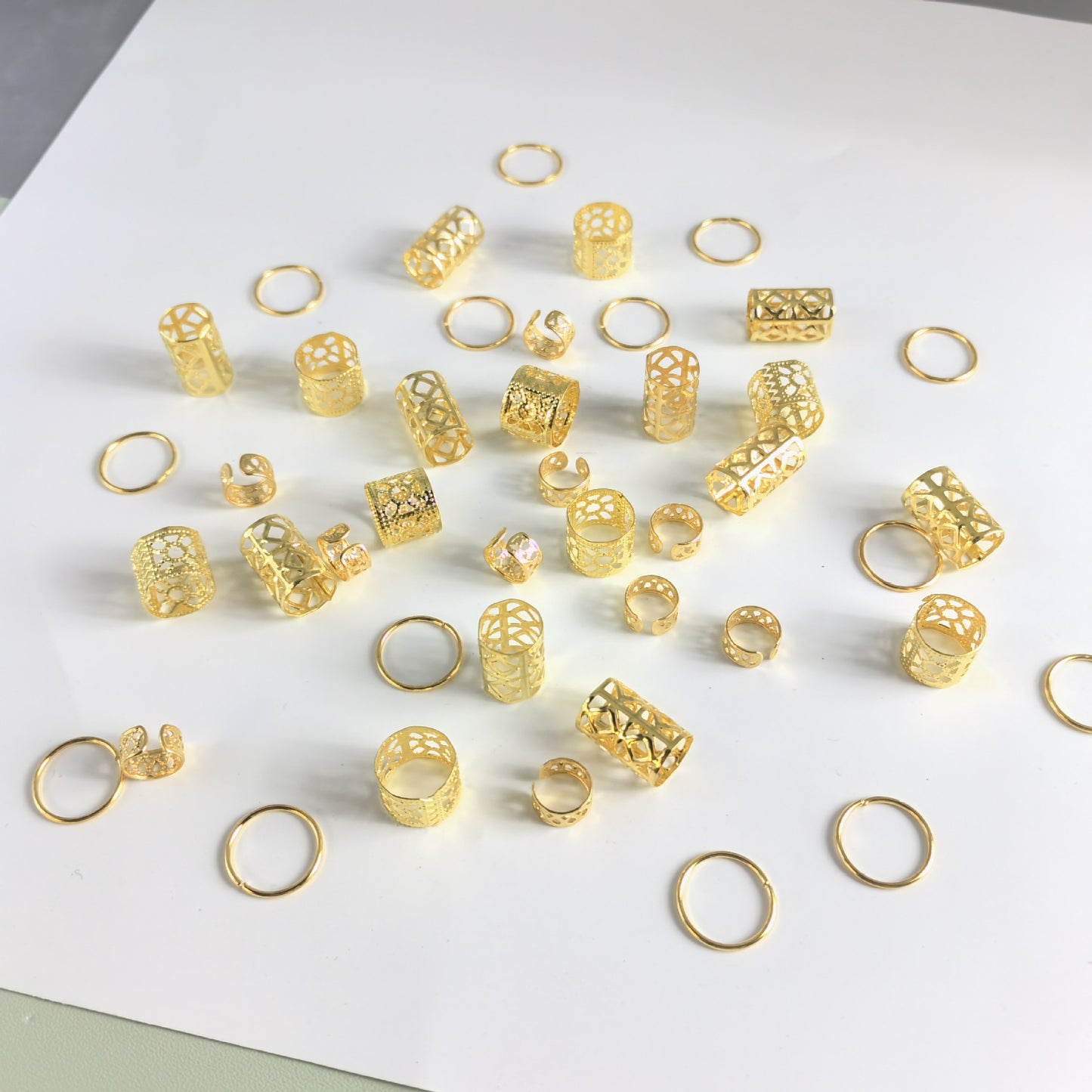 Metal Hair Rings 80pcs DIY Braid Buckle Hair Accessories Gold & Silver