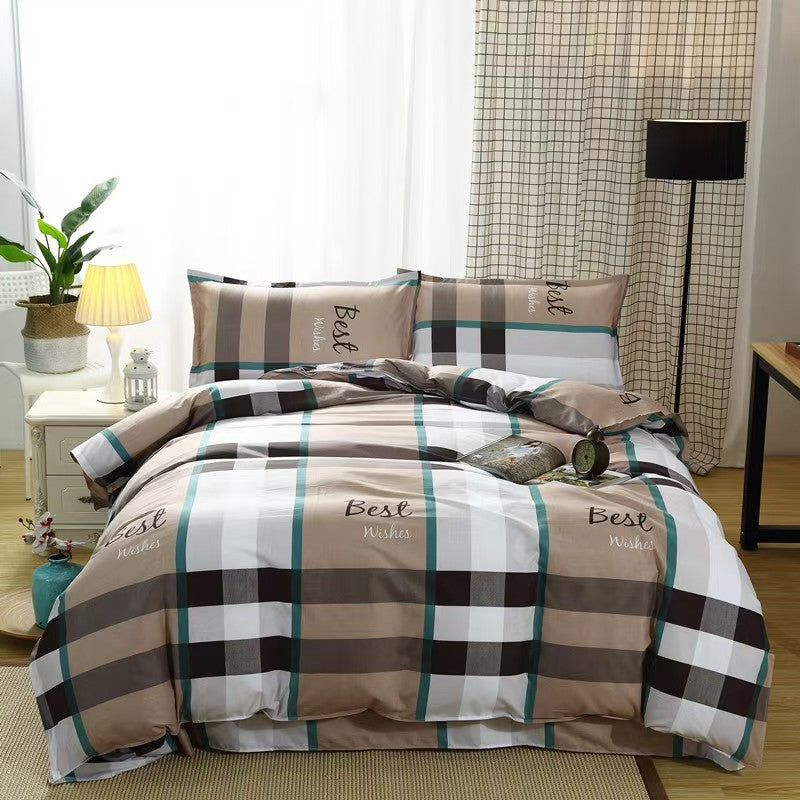 Four-Piece Bedding Set with Pillowcases and Quilt Cover - Multiple Sizes & Patterns