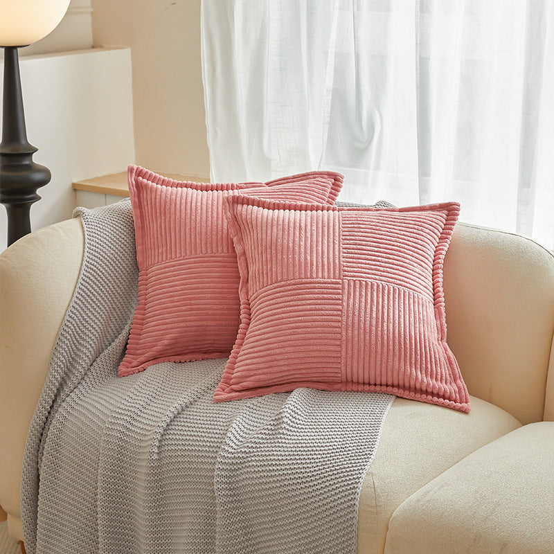Christmas Cushion Cover Solid Corduroy Stripe Home Decor Pillowcase