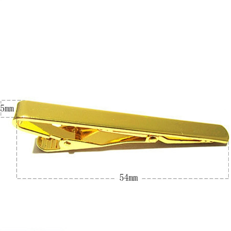 Minimalist Brass Tie Clip for Men - Gold, Silver, Gun Black & More