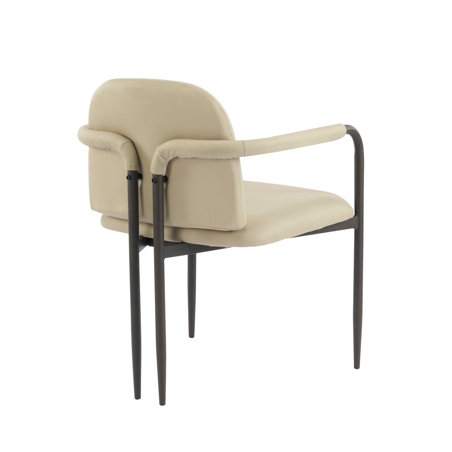 Set of 2 Dining Chairs with Iron Frame - Espresso & Khaki