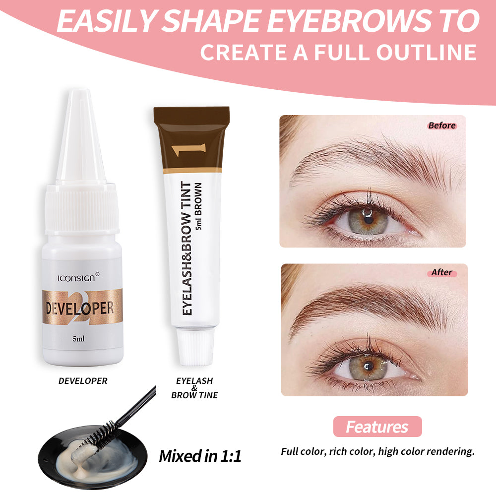 Lash Lift and Eyebrow Tint Kit - Professional Eyelash Perming & Dyeing Set