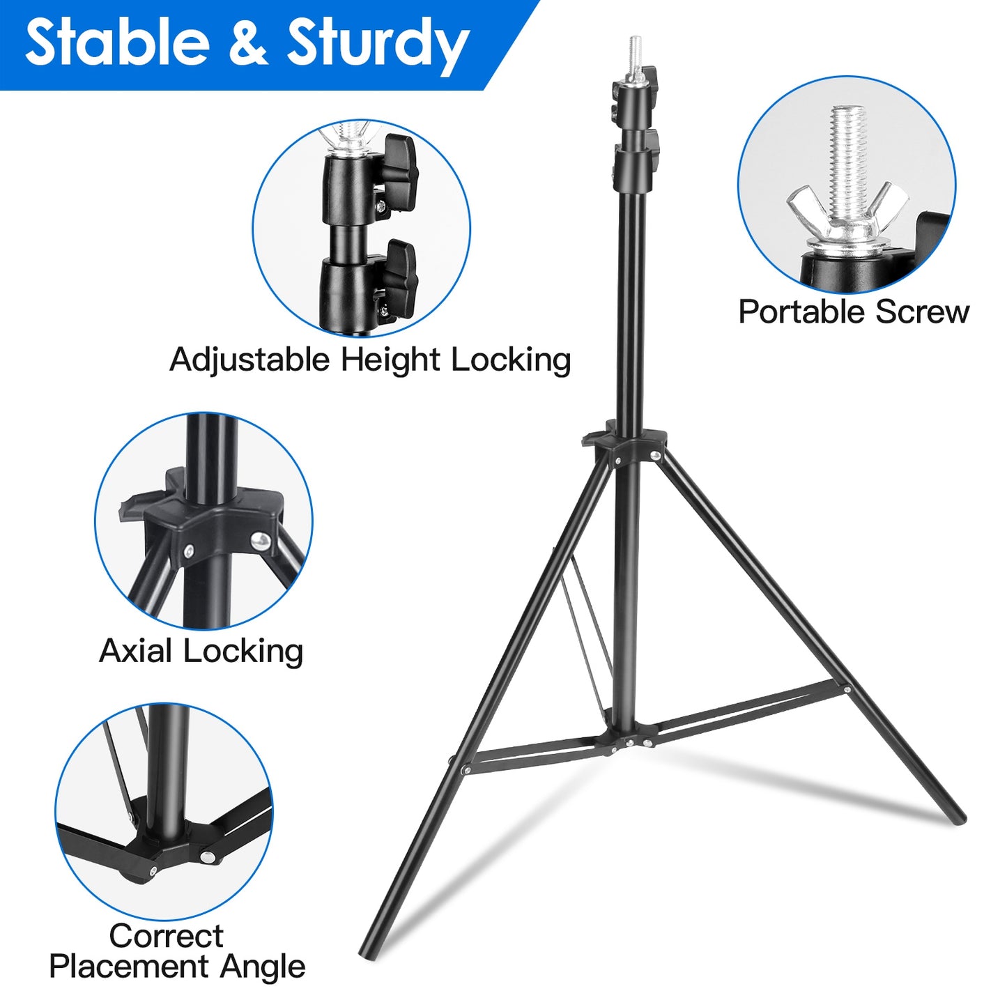 Heavy Duty T Shape Photography Backdrop Stand - Adjustable 5x6.5FT