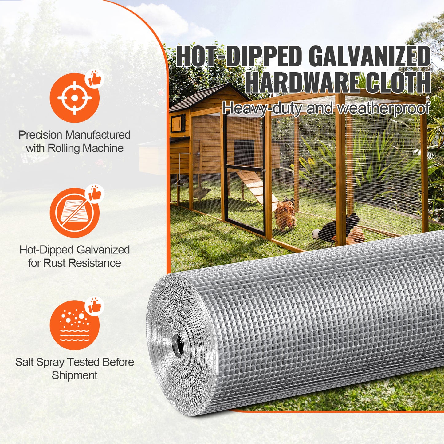 1/4 Inch Galvanized Wire Mesh Roll for Fencing Chicken Wire Garden Supports