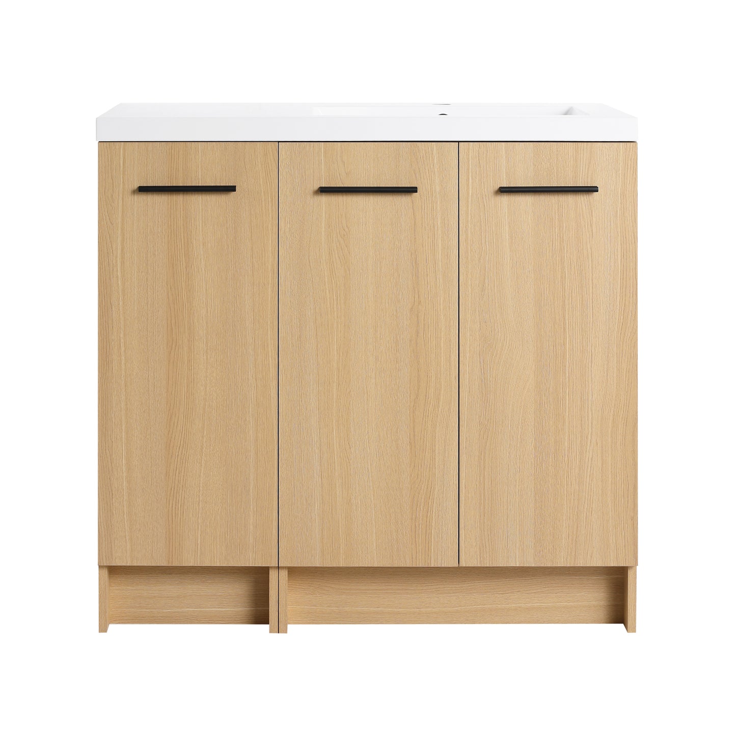 36" Modular Freestanding Bathroom Vanity with Resin Sink Top - Light Oak