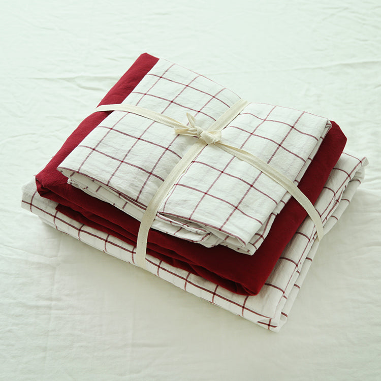 Washed Cotton Bedding Set - Duvet Cover & Sheet Options, All Sizes & Styles