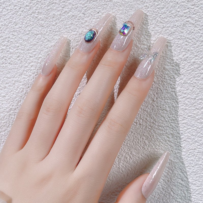 Fake Nail Patches with Jelly Glue - 24 Pieces