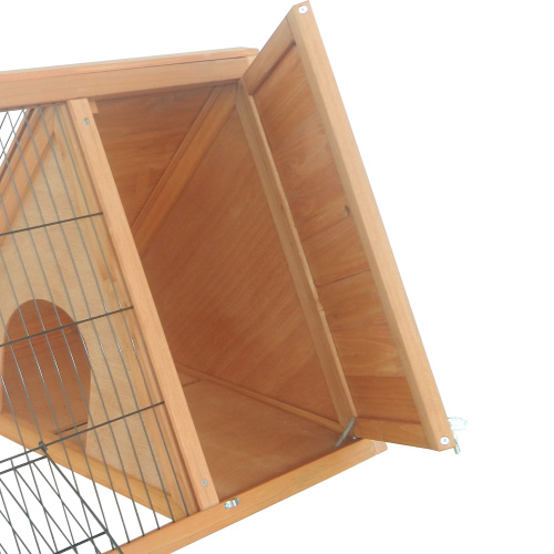 Wooden Outdoor Rabbit Cage with Run & Ventilation - Small Animal Pet House
