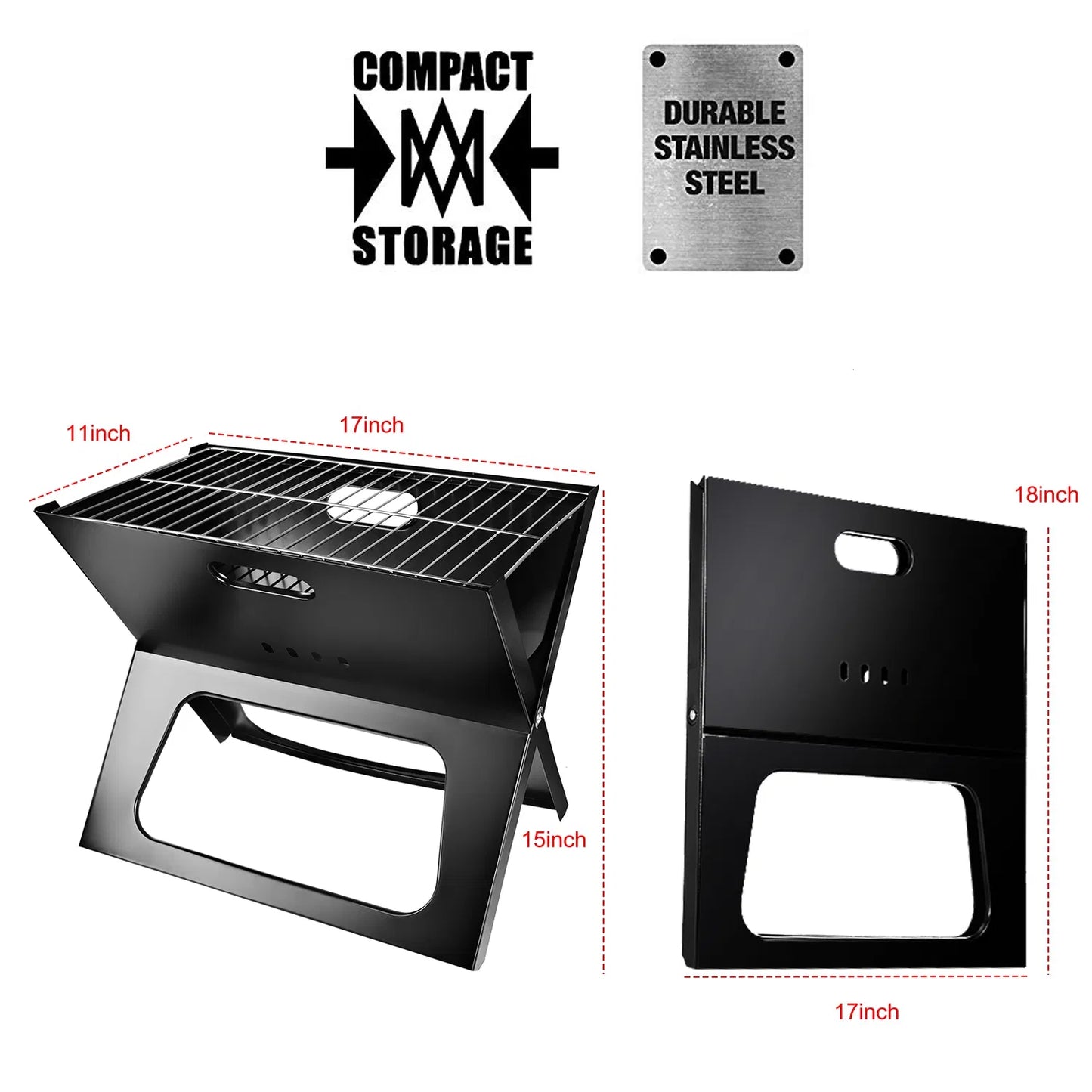 Portable Foldable BBQ Grill for Camping & Outdoor Travel