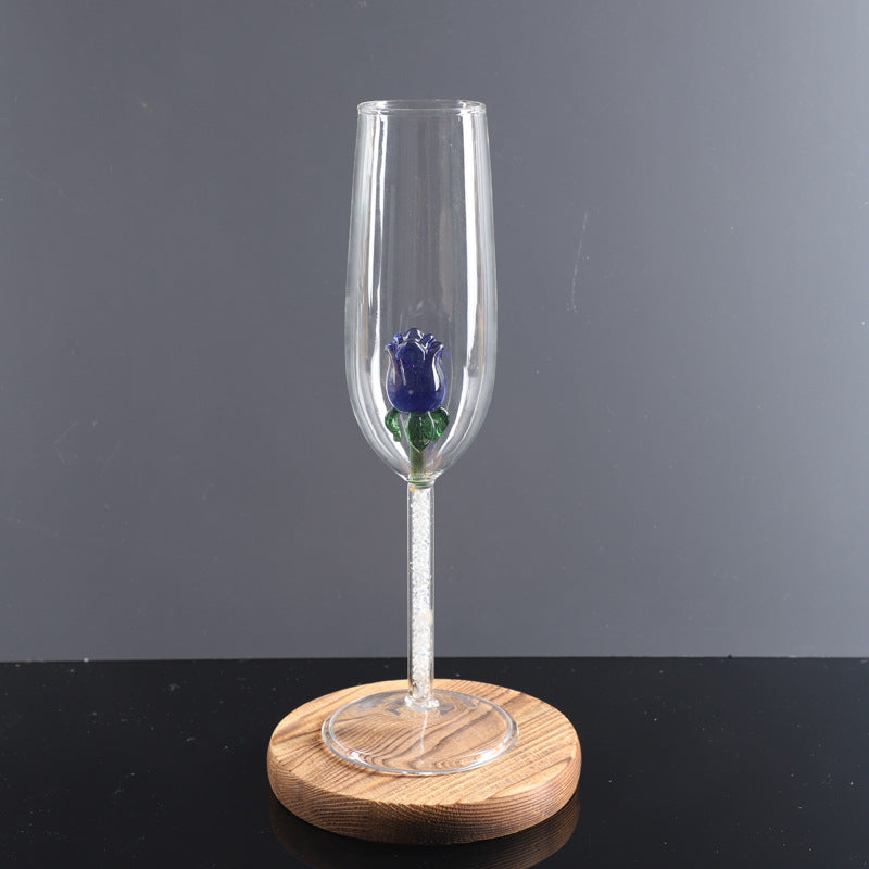 Elegant Rose Champagne Glass Set - Multiple Colors, Fashion Drinkware