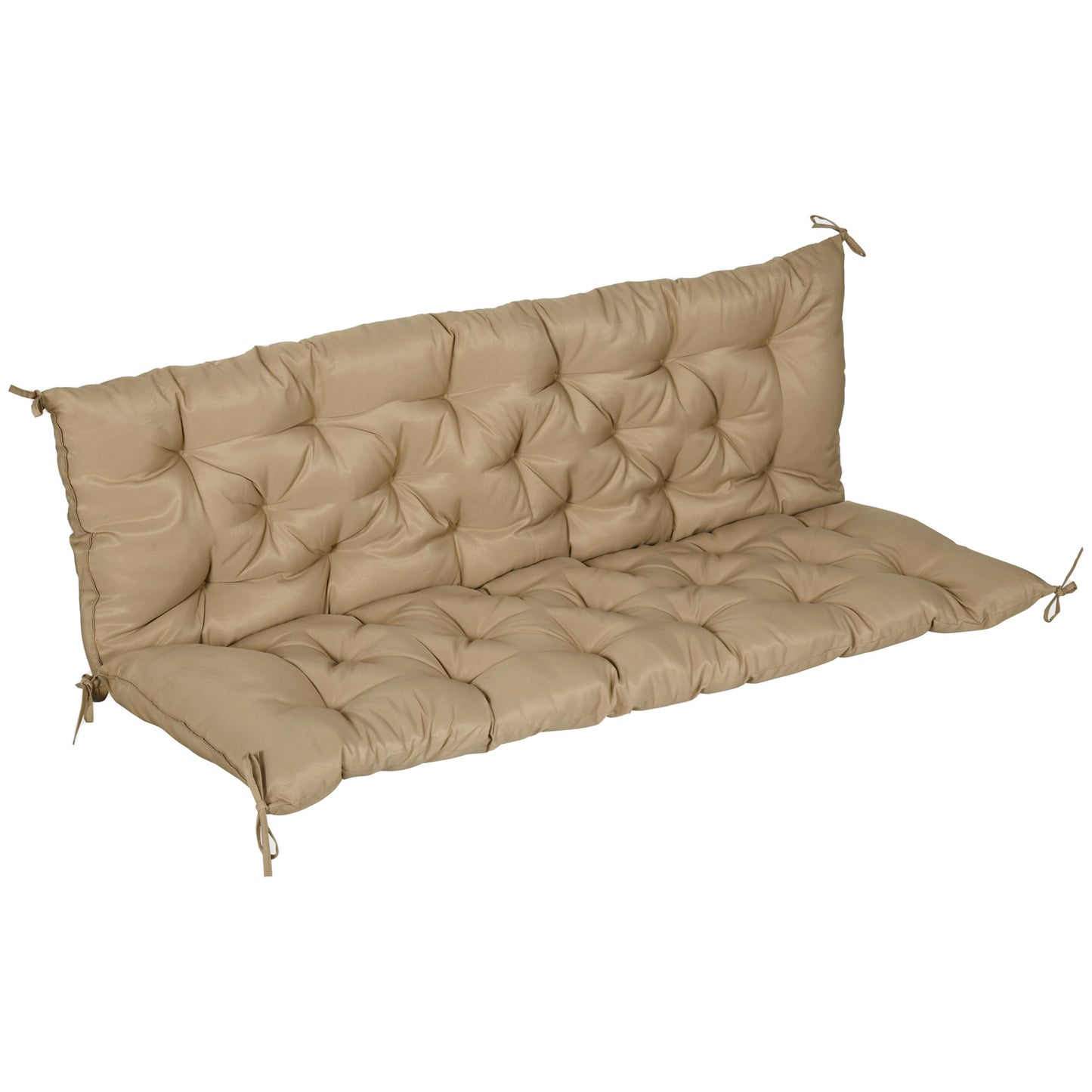 59" x 38" Tufted Outdoor Bench Cushion for 3-Seater Furniture - Khaki