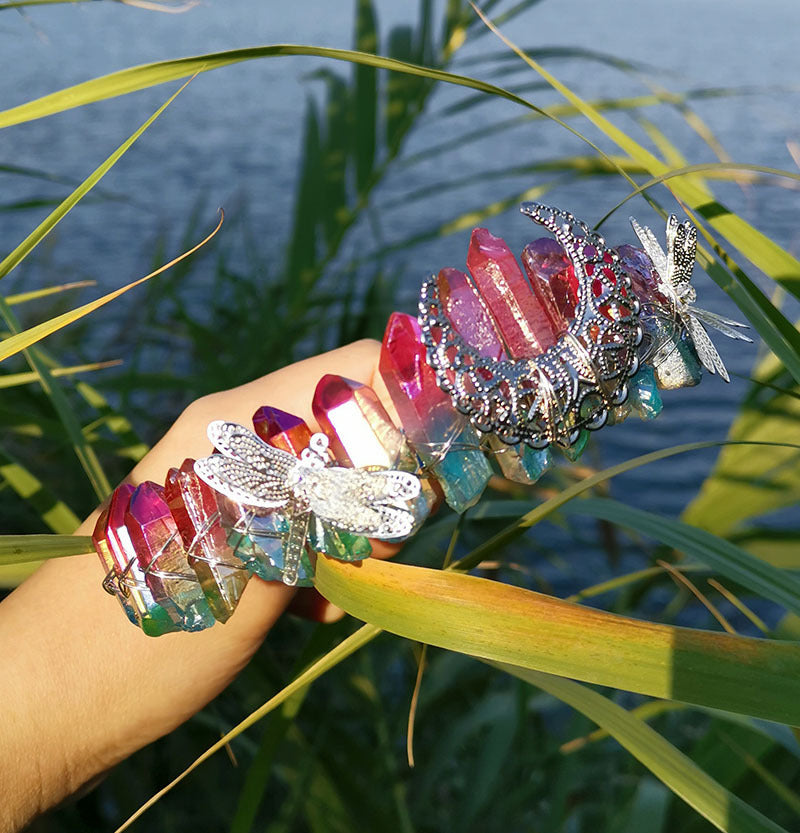 Handmade Dragonfly Hairband for Bridal and Special Occasions - Moon Crown Accessory