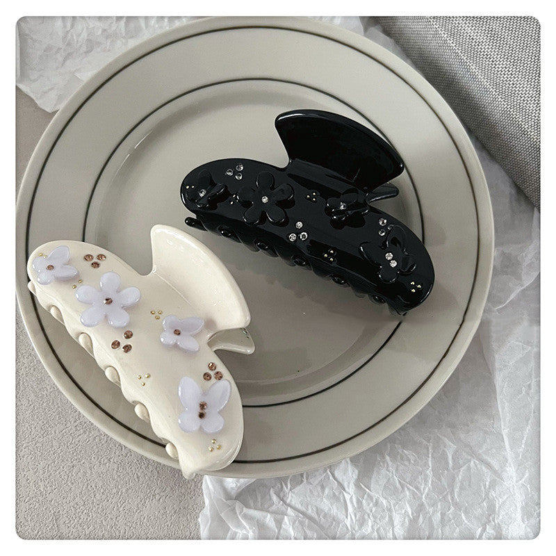 Acetate Hair Clip - Women's Rhinestone Hairpin
